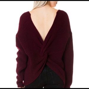 Dark wine twisted sweater